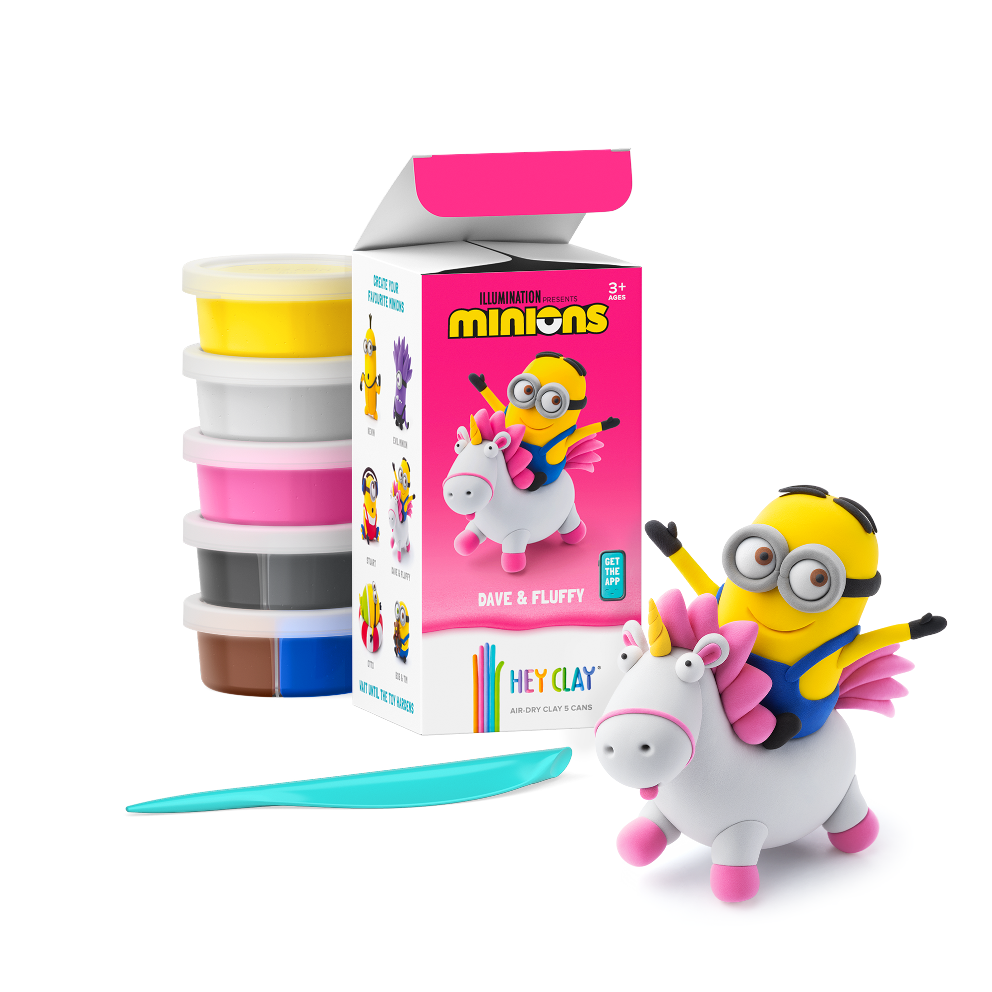 Hava ile Kuruyan Kil (5'li kutu) - Minyonlar - Dave & Fluffy Hey Clay | 3+ Yaş