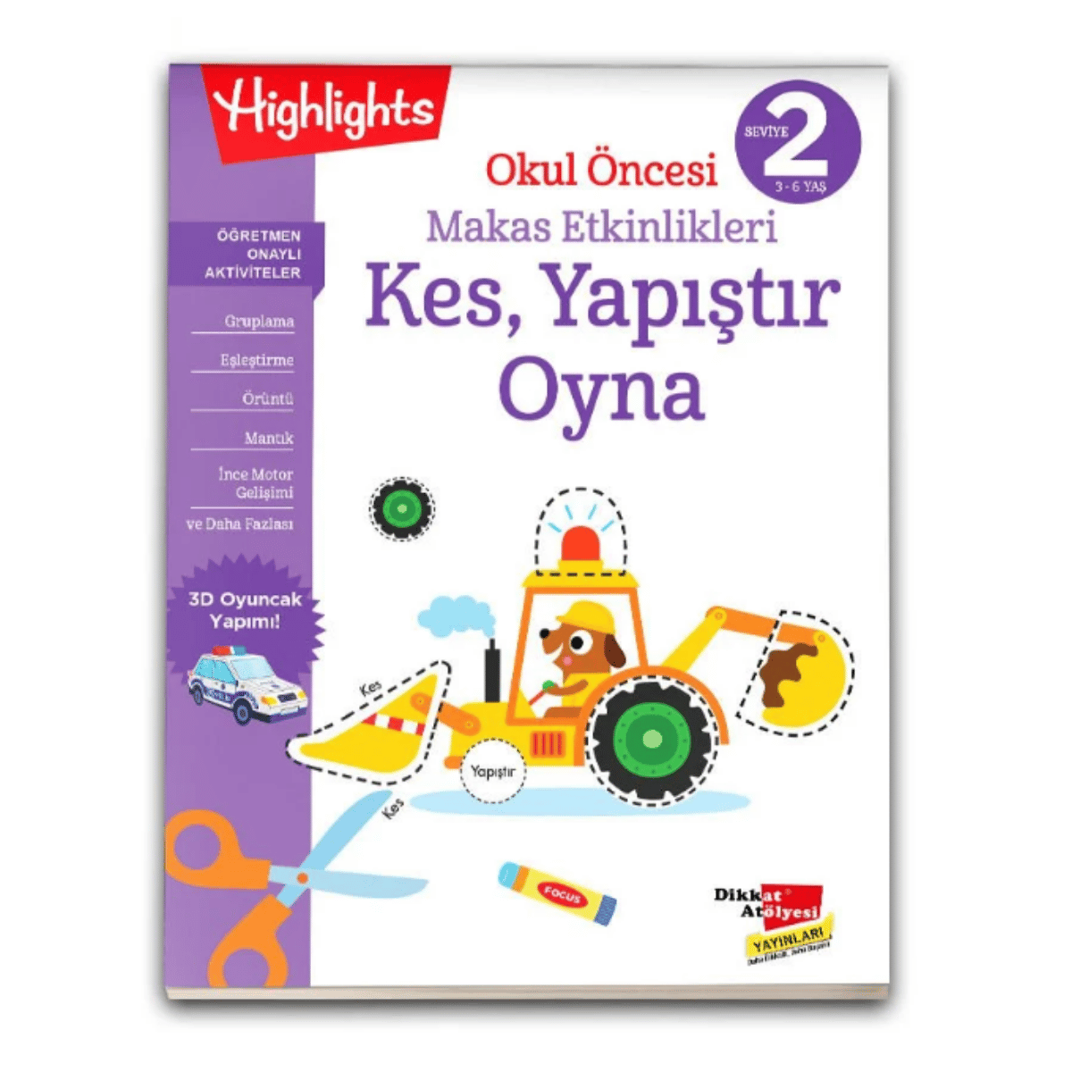 Okul Öncesi Makas Etkinlikleri Kes,Yapıştır, Oyna 4'Lü Set 