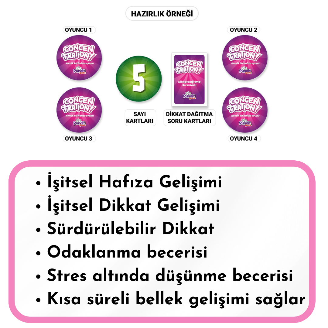Okula Destek Paketi - Türkçe - Matematik ve Dikkat Gelişimi | Pundit Game