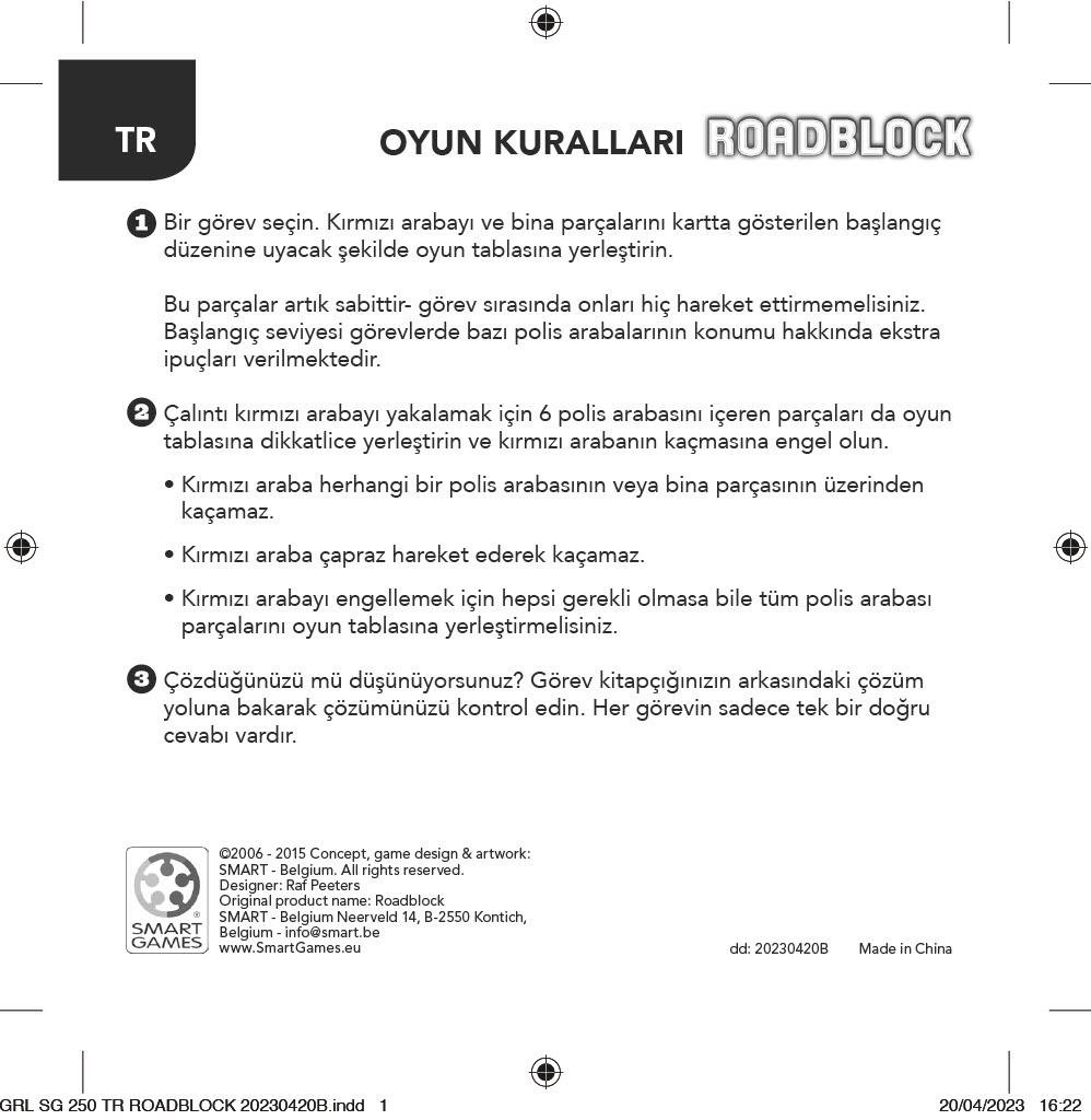 RoadBlock SmartGames | 7+ Yaş