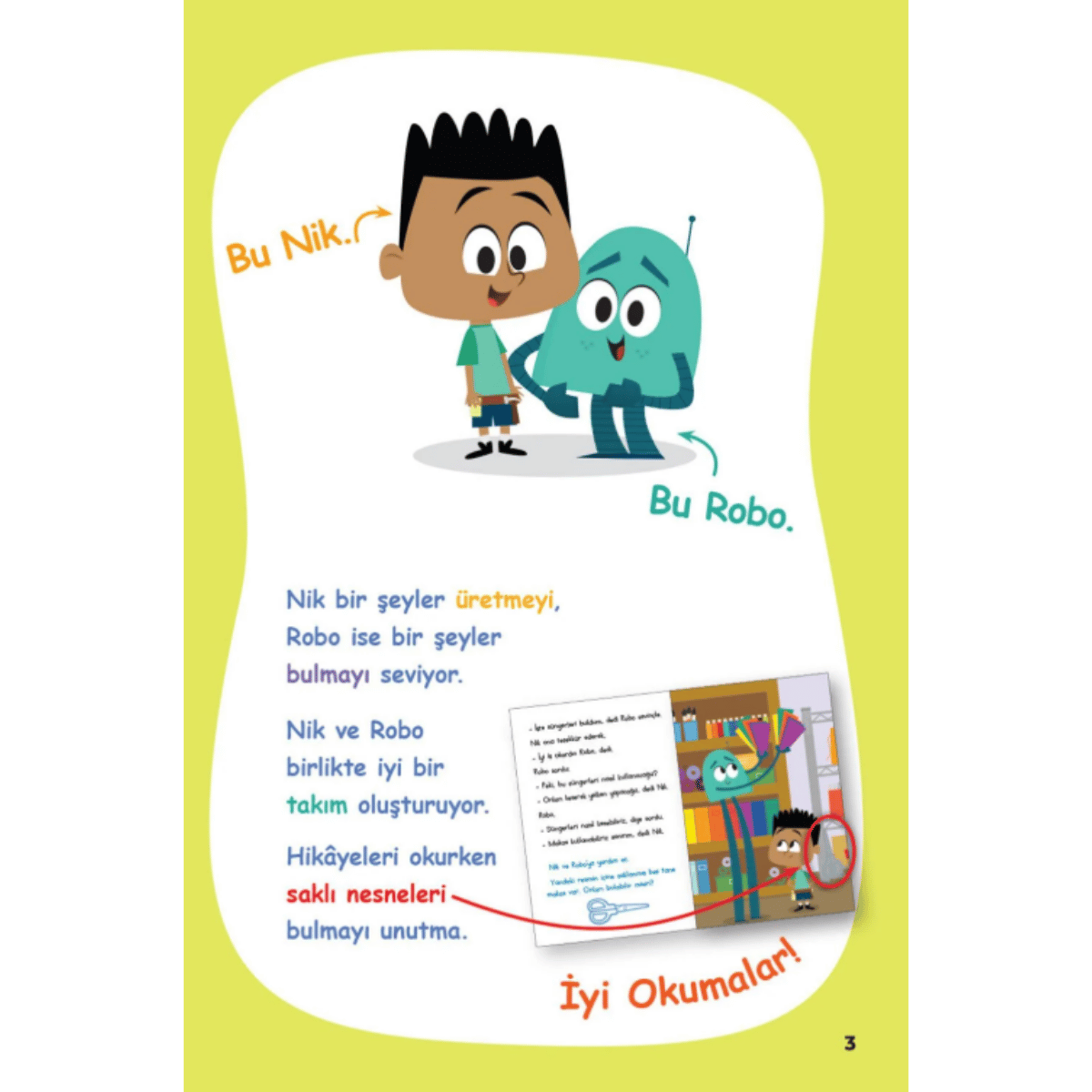 Saklı Nesnelerle İlk Okuma STEM Hikâyeleri Nik ve Robo 5N1K 6'lı Set