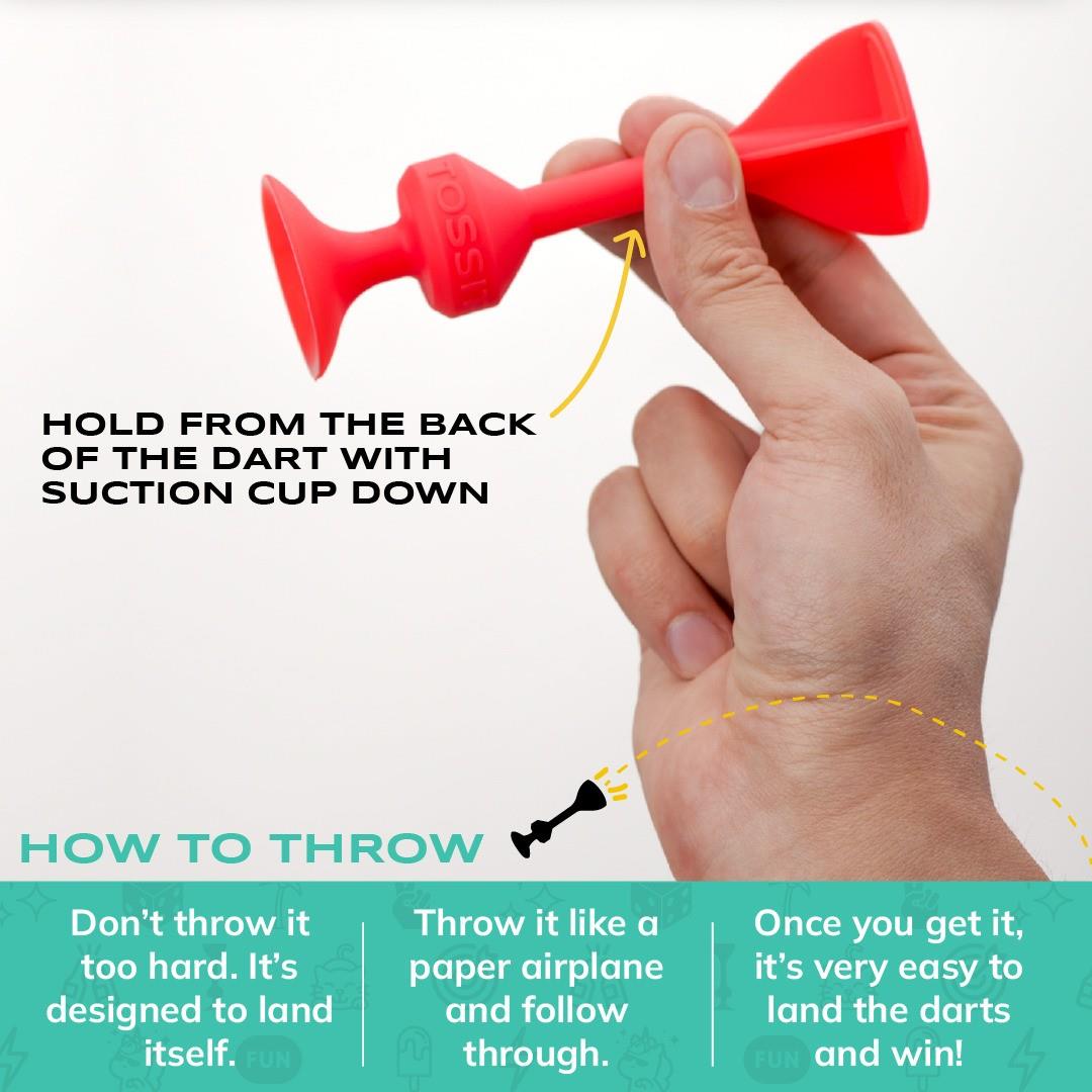 Tossit Silikon Dart - Başlangıç Seti - Kırmızı/Camgöbeği