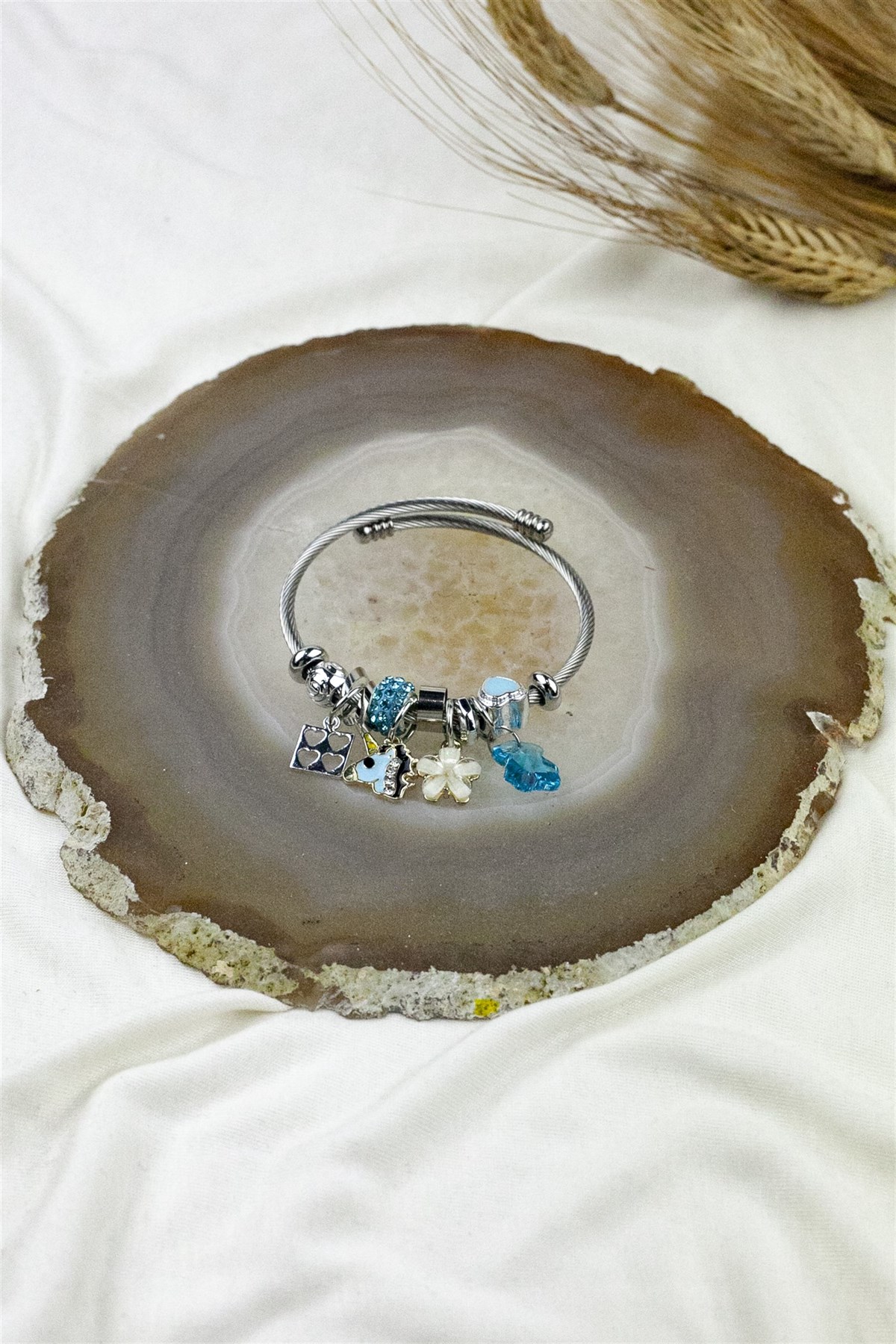 ÇELİK PANDORA MODEL BİLEKLİK UNİCORN CHARM 1533