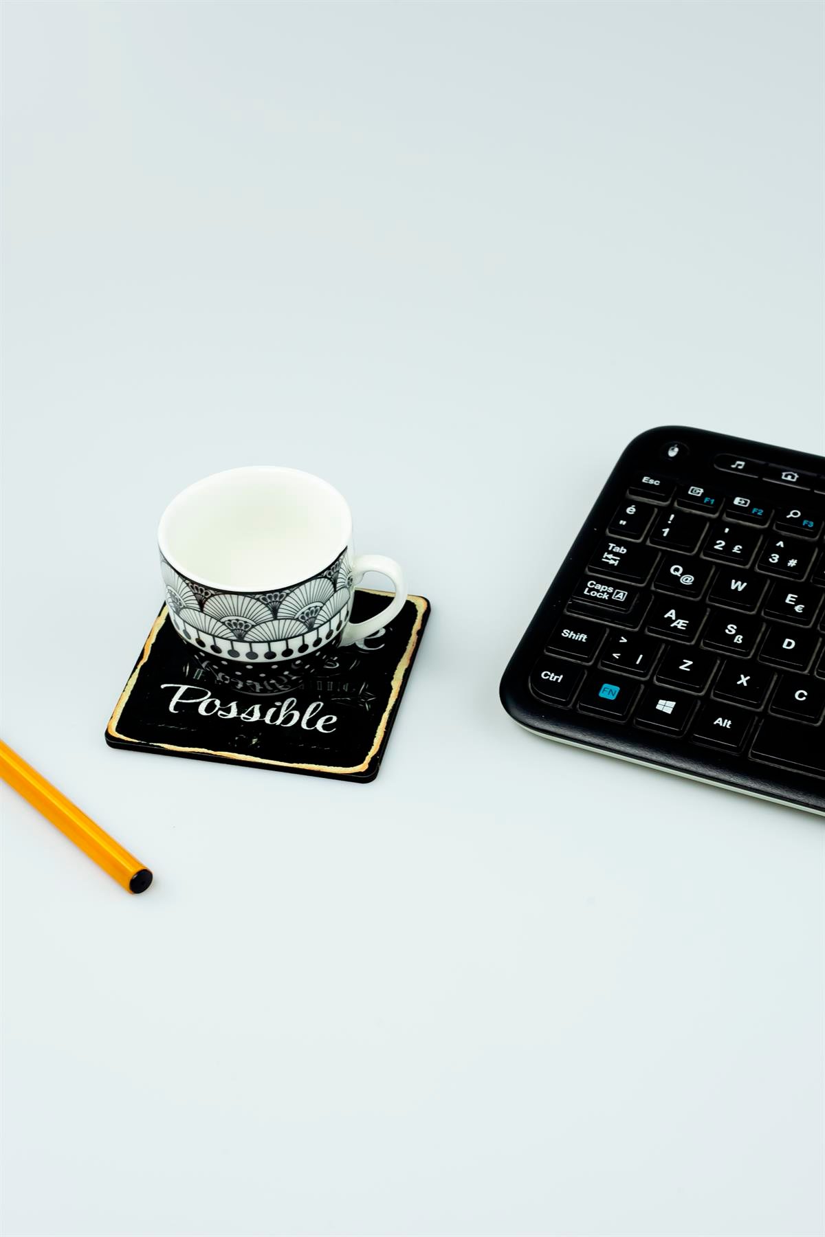 Coffee Makes Everything Possible Baskılı Ahşap Bardak Altlığı 3375