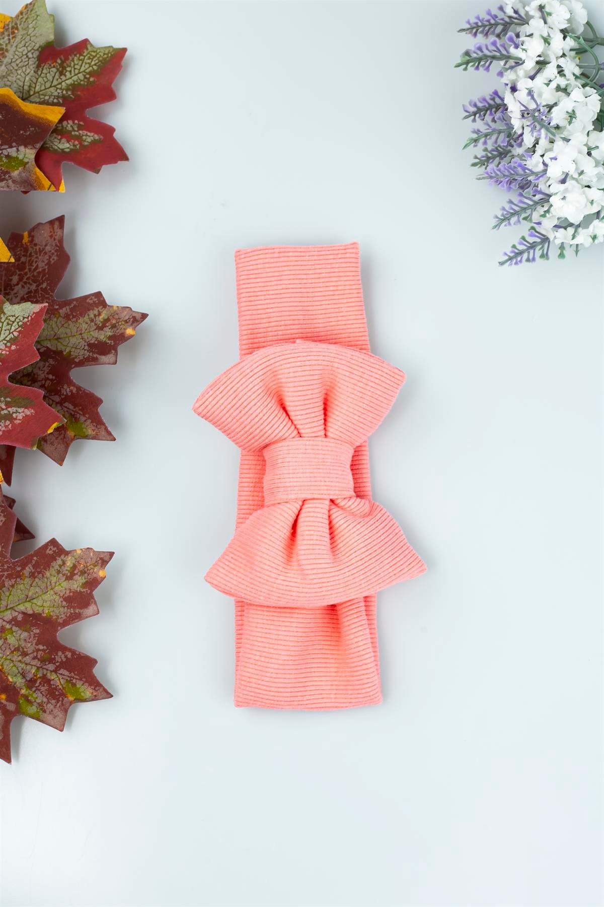 Fiyonklu Açık Pembe Renk Lastikli Bandana 4698