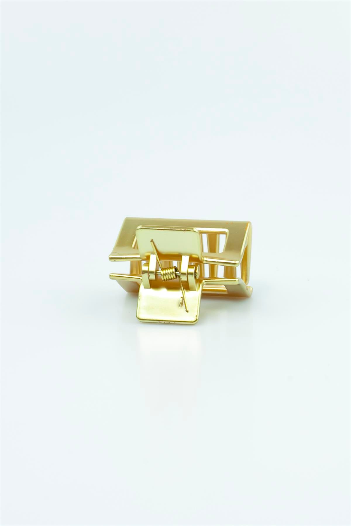 Gold Renk Dikdörtgen Kıskaçlı Toka Küçük Boy 5303