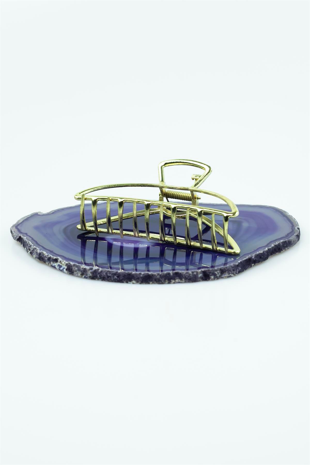 Gold Renk Oval Tasarım Kıskaçlı Metal Toka 5002