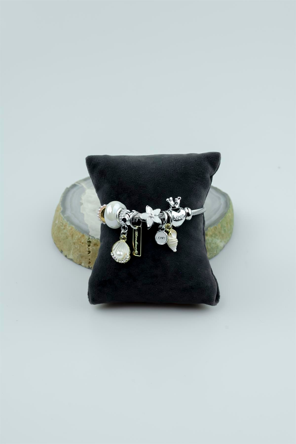 Kararmaz Çelik Pandora Model Bileklik Deniz Kabuğu & İstiridye Charm 5220
