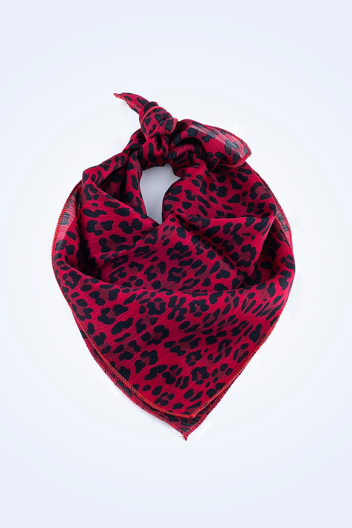 KIRMIZI LEOPAR DESENLİ FULAR