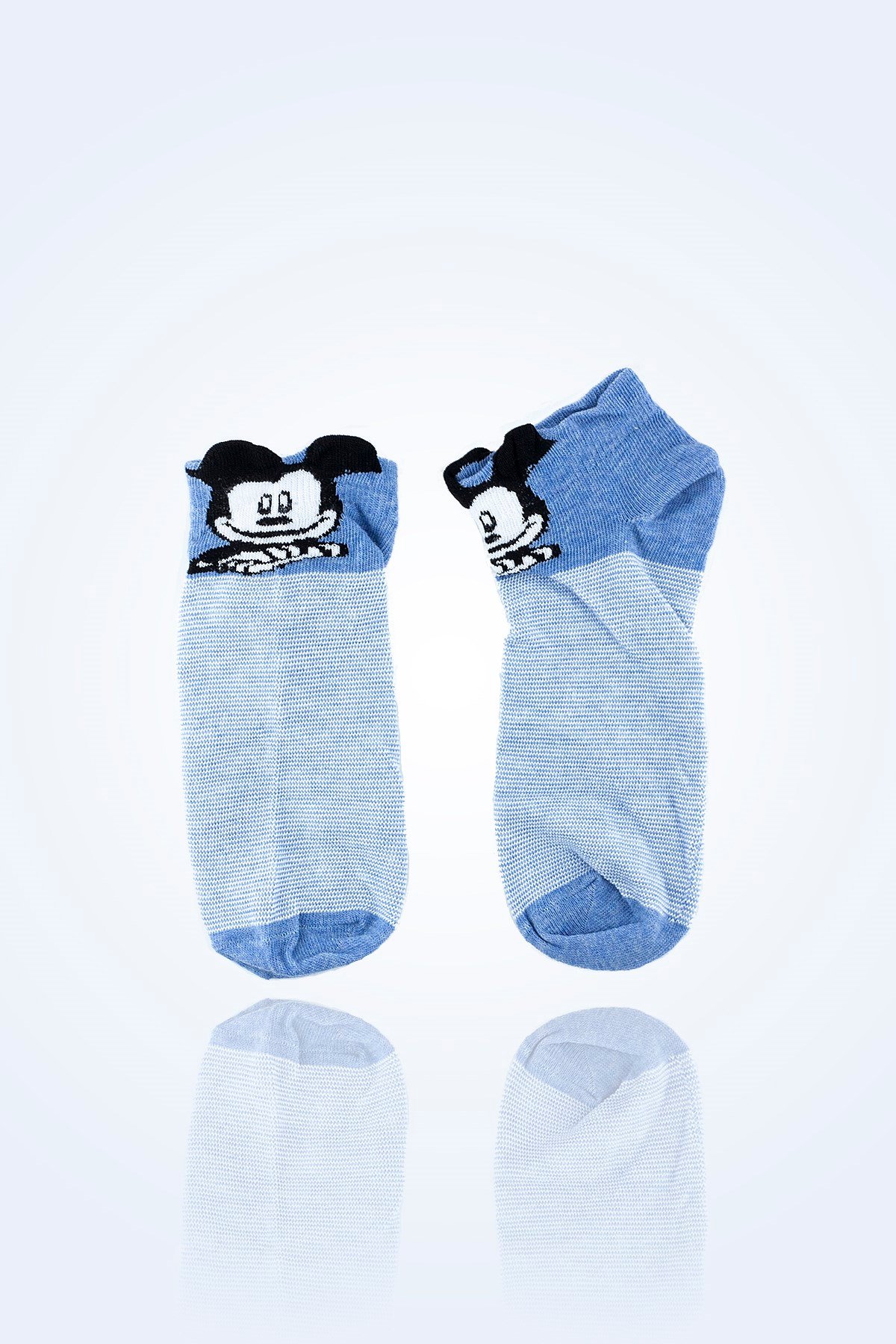 MAVI MICKEY MOUSE DESEN KADIN CORAP