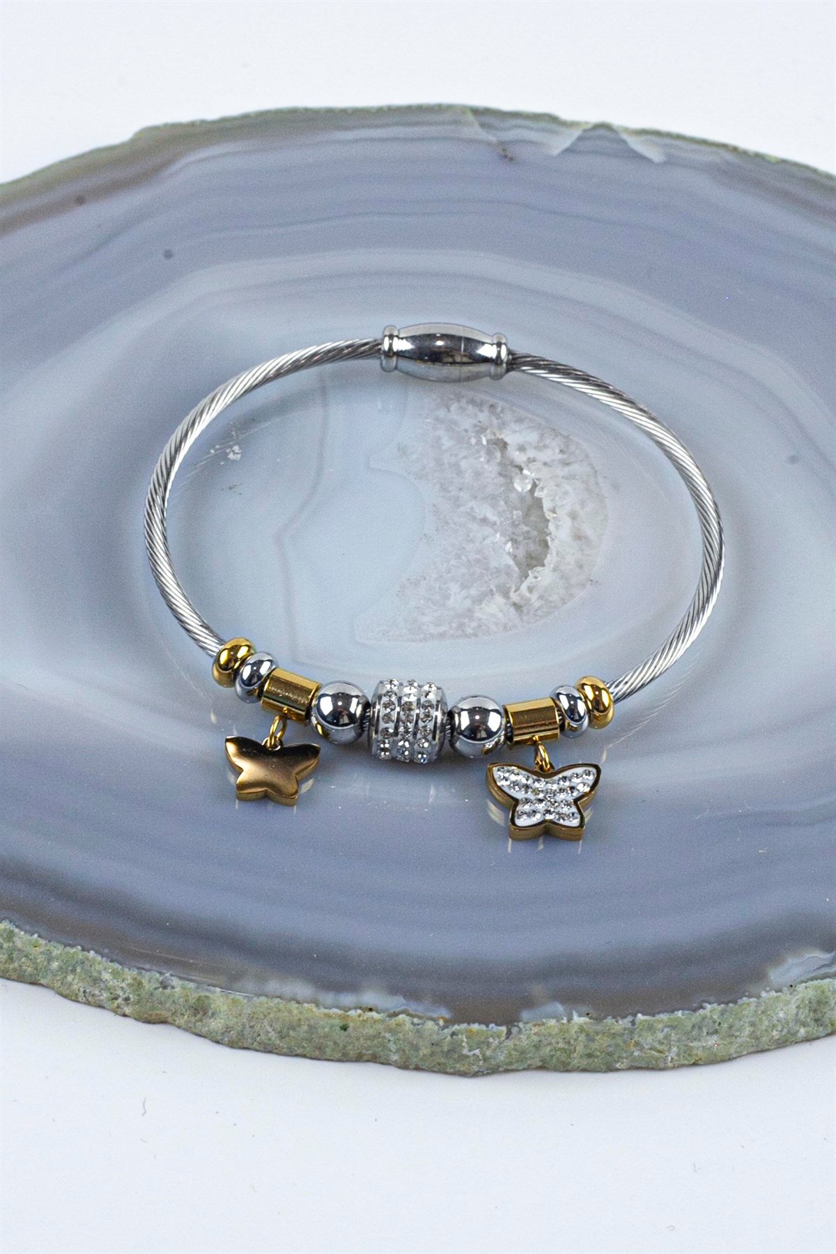 Pandora Model Kelebek Figürlü Çelik Bileklik