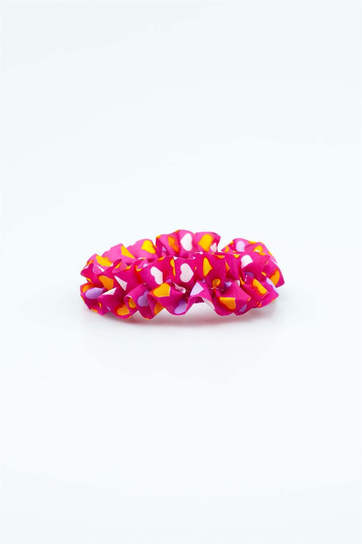 Pembe Kalpli Desenli Lastik Toka 5281