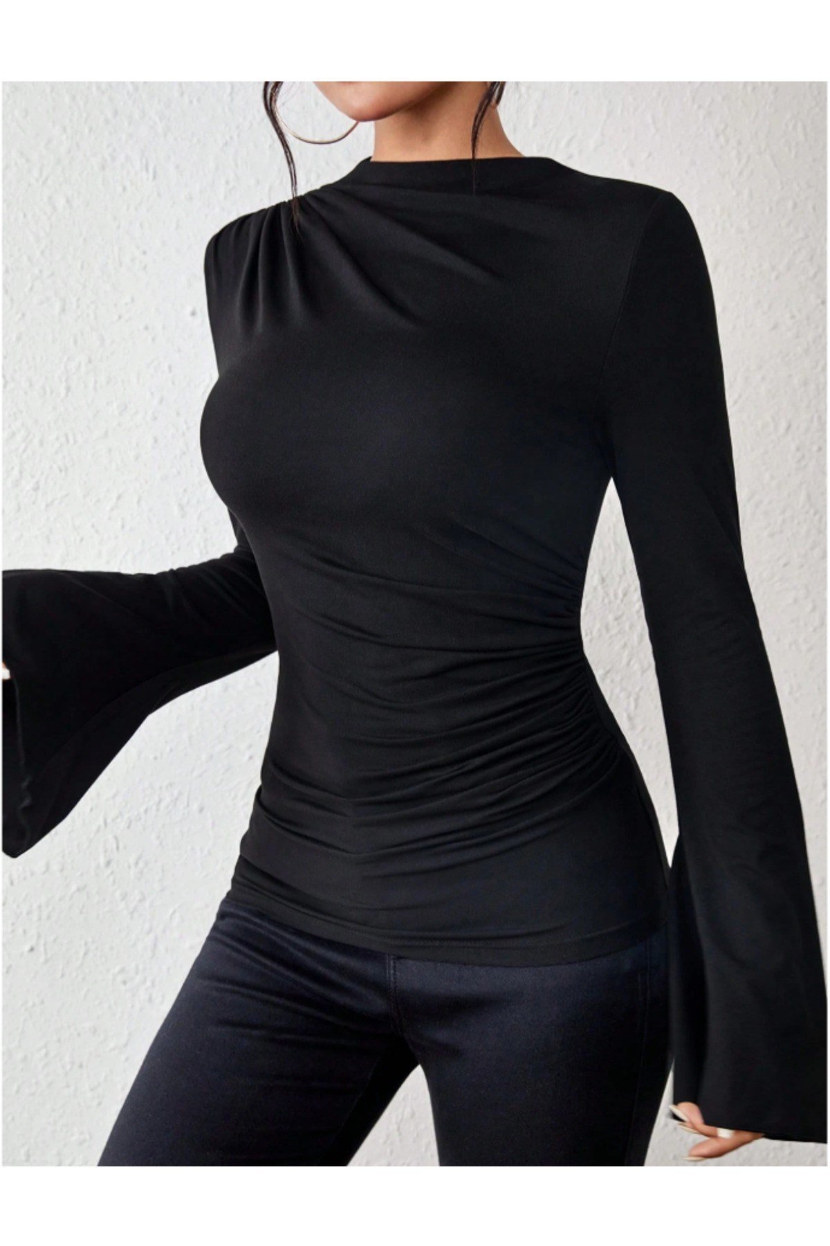 BLUE STREETT-shirtKDBS2225R04Kadın Volan Kollu t-shirt / bluz