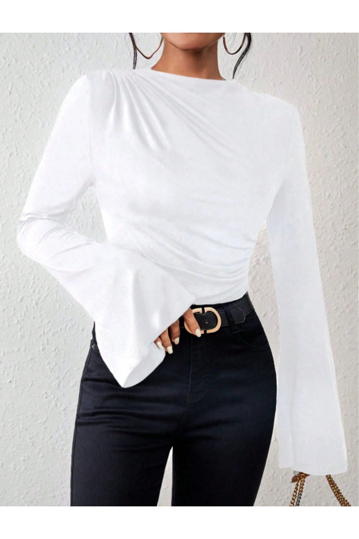BLUE STREETT-shirtKDBS2225R04Kadın Volan Kollu t-shirt / bluz