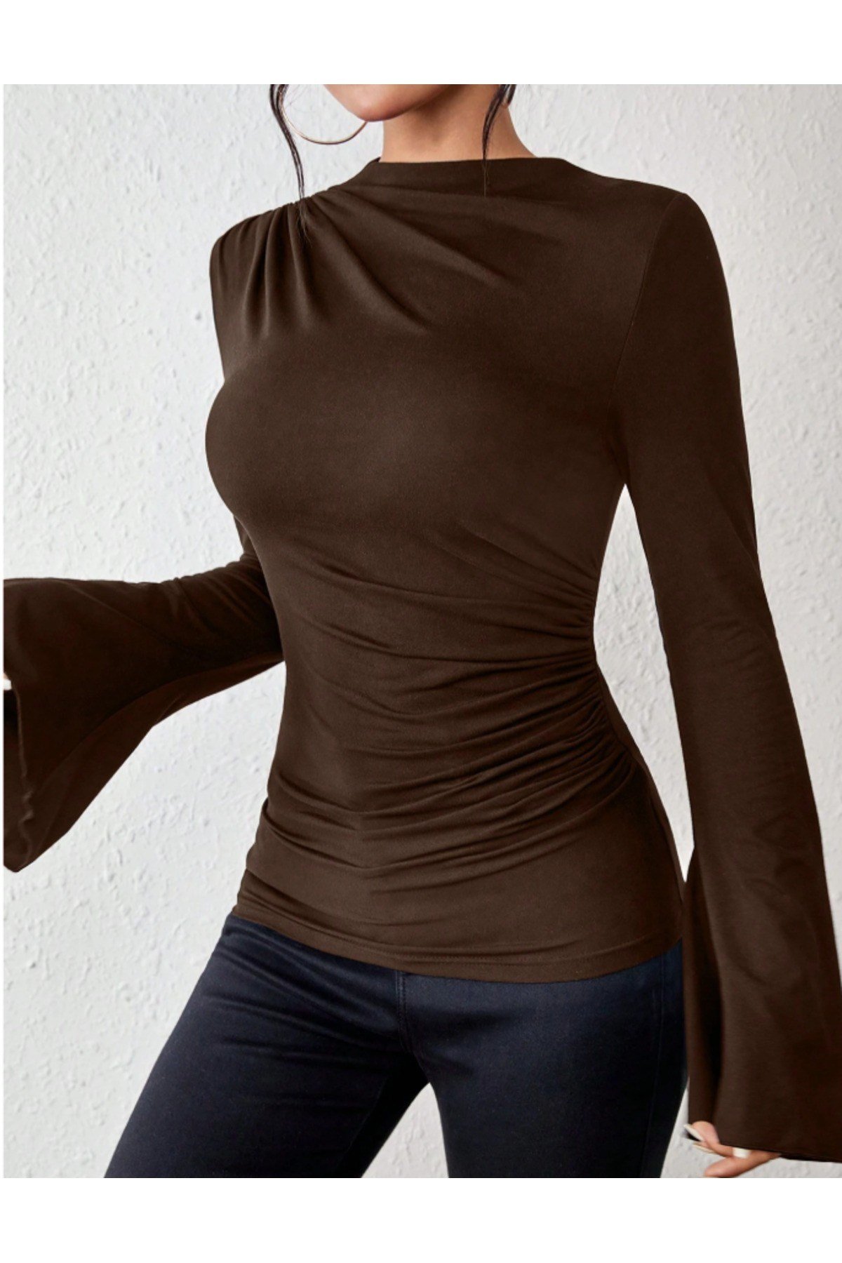 BLUE STREETT-shirtKDBS2225R04Kadın Volan Kollu t-shirt / bluz