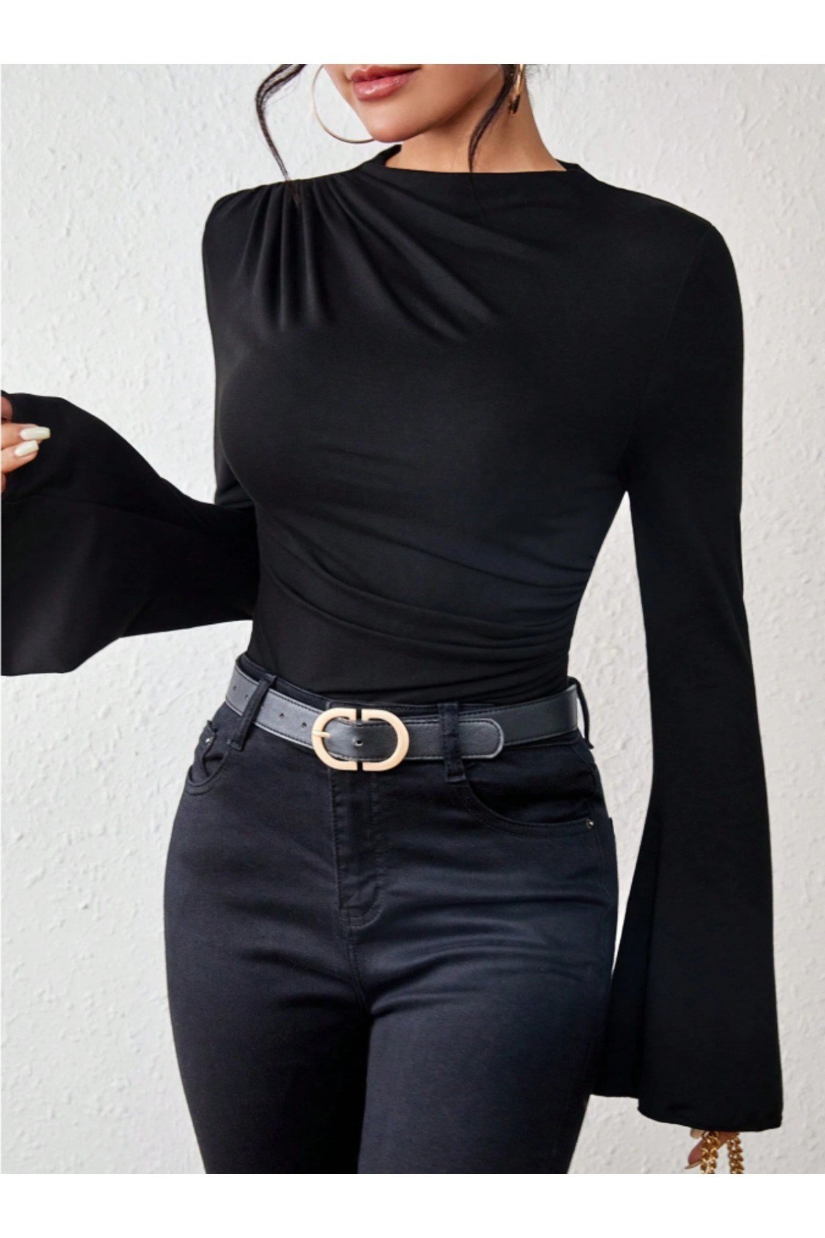 BLUE STREETT-shirtKDBS2225R04Kadın Volan Kollu t-shirt / bluz