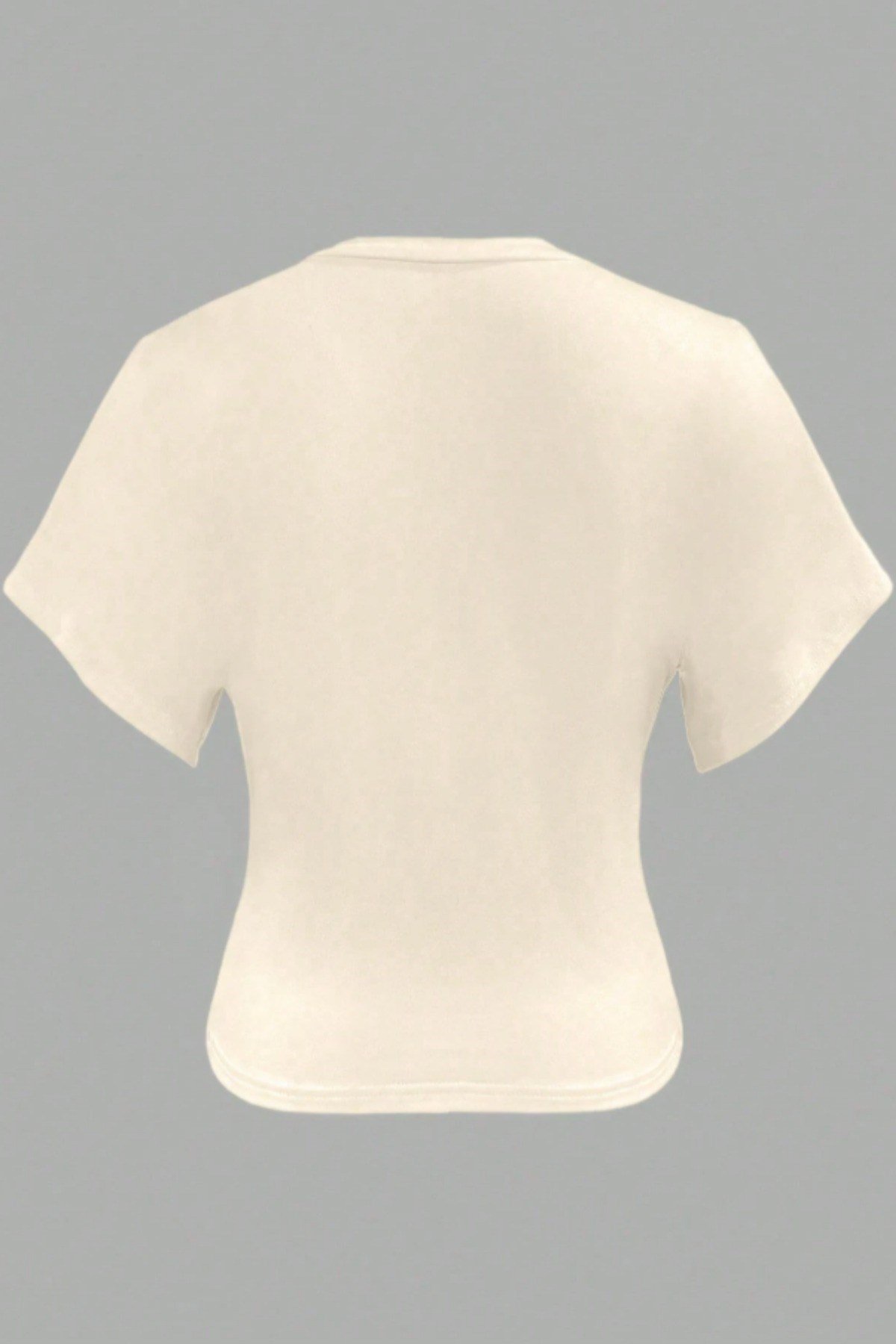 Tarz CoolCropTC-KBL-260-Beyaz-XLKadın Beyaz V Yaka Drape Detaylı Crop Bluz – Rahat Kalıp Şık Günlük Üst