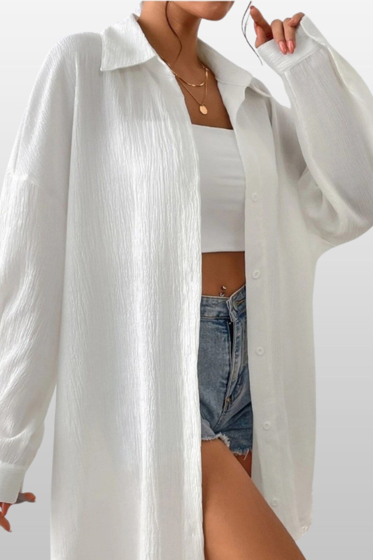 Tarz CoolGömlekBRMCKKDN025R02Cool Kadın Oversize Gömlek