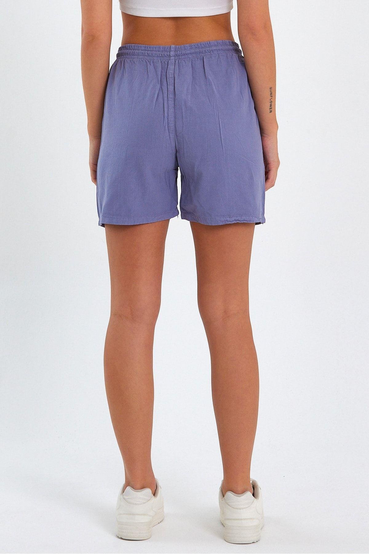 TARZ COOLŞort & BermudaCREWEKDNSRT01Kadın Kırmızı Rahat Kesim Keten Şort