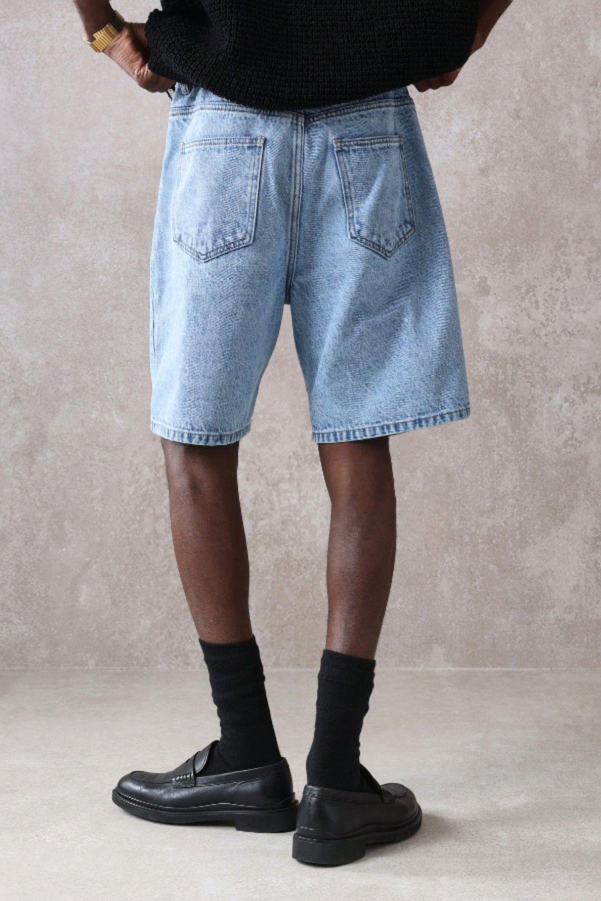 TARZ COOLŞort & BermudaSRSBSRT025Erkek Baggy Fit Kot Şort Antrasit