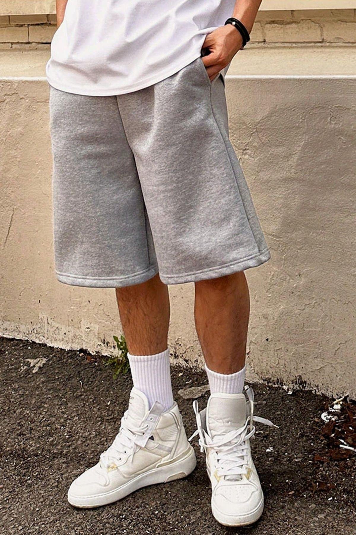 TARZ COOLŞort & BermudaSRT25125Erkek Beyaz Yazlık Düz Renk Basic Günlük Bol Şort