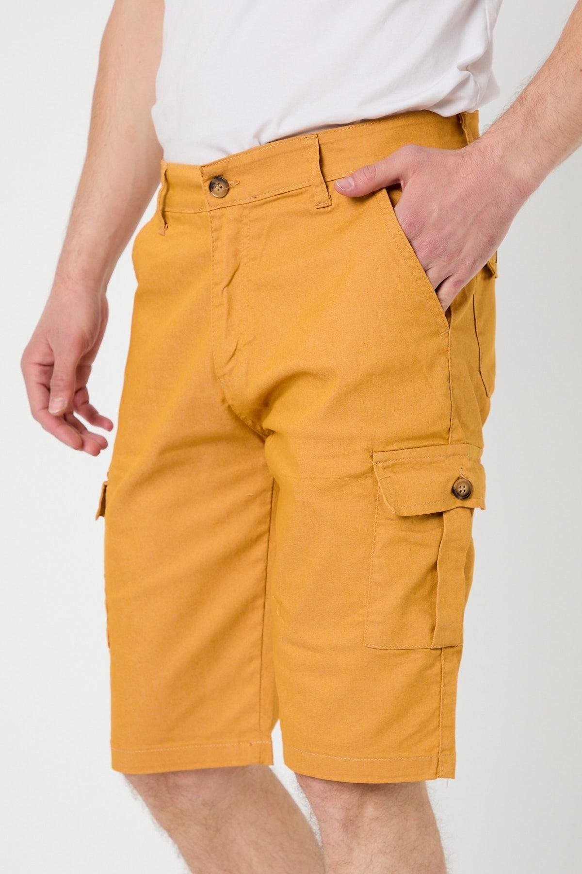 TARZ COOLŞort & BermudaXSRT001Erkek Lacivert Beli Lastikli Cepli Bermuda Şort