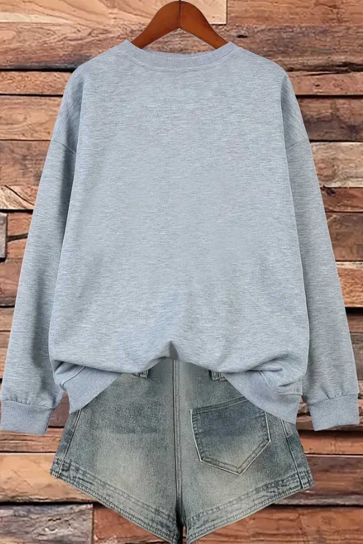 Tarz CoolSweatshirtKDSWT59R02-2Kadın Bisiklet Yaka Basic Oversize Sweatshirt