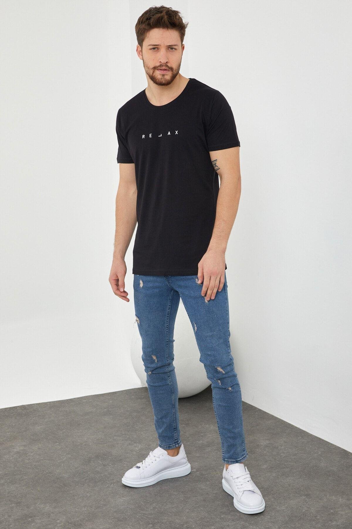 TARZ COOLT-ShirtRLXTSErkek Krem Relax Baskılı Slim Fit T-shirt-rlxtsr26s