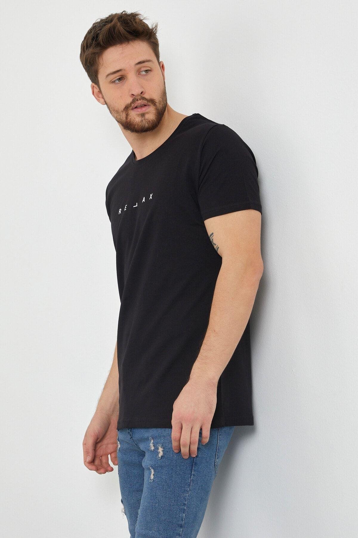TARZ COOLT-ShirtRLXTSErkek Krem Relax Baskılı Slim Fit T-shirt-rlxtsr26s