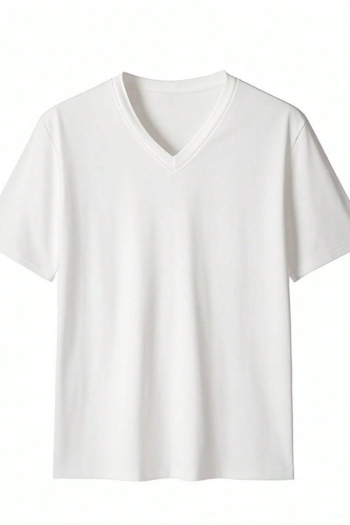 Tarz CoolT-shirtTRZ-VYKTST-026-Lacivert-LErkek %100 Pamuk V Yaka Slim Fit Dar Kesim Tişört