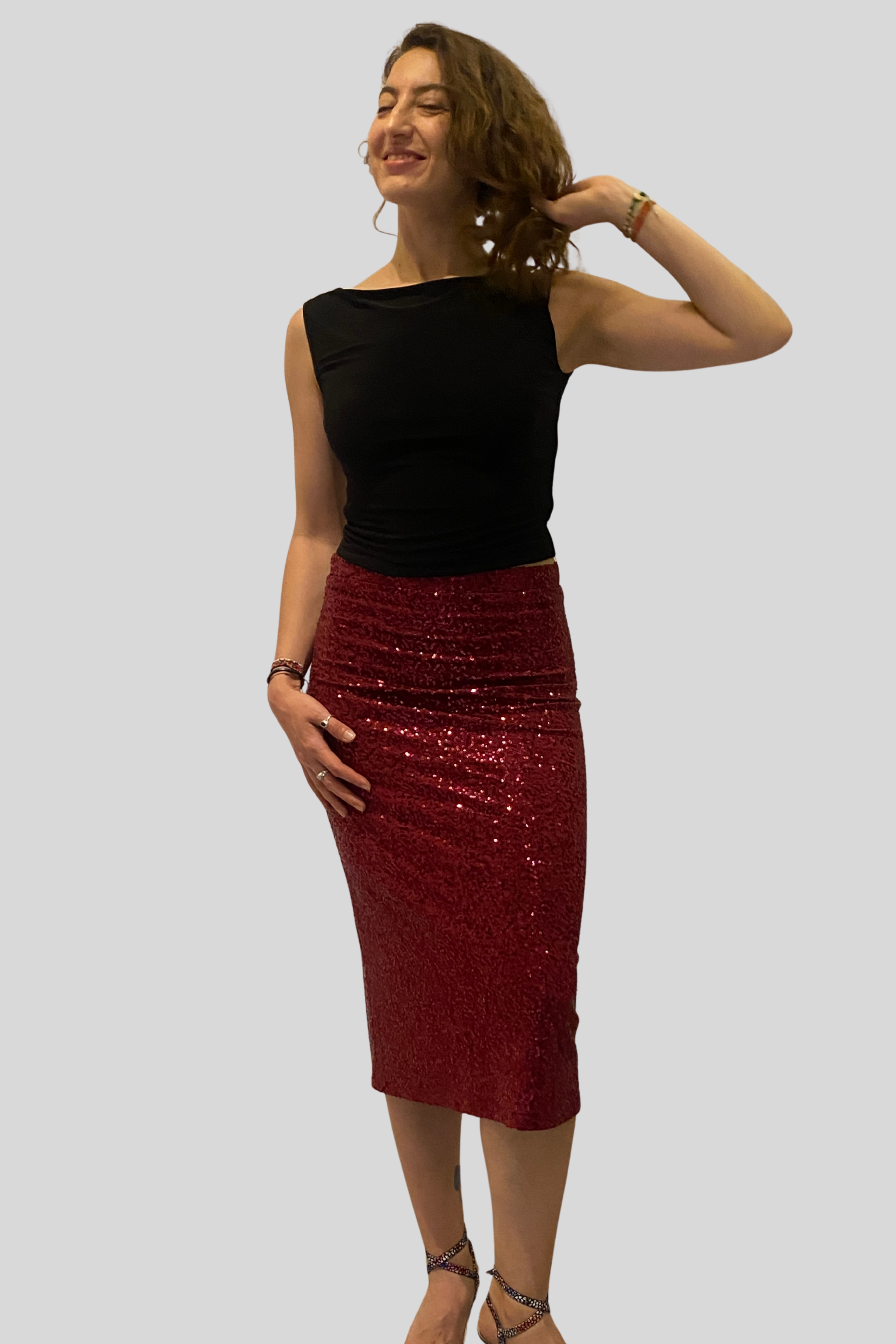 Black Cotton Lycra Tango Top No 3