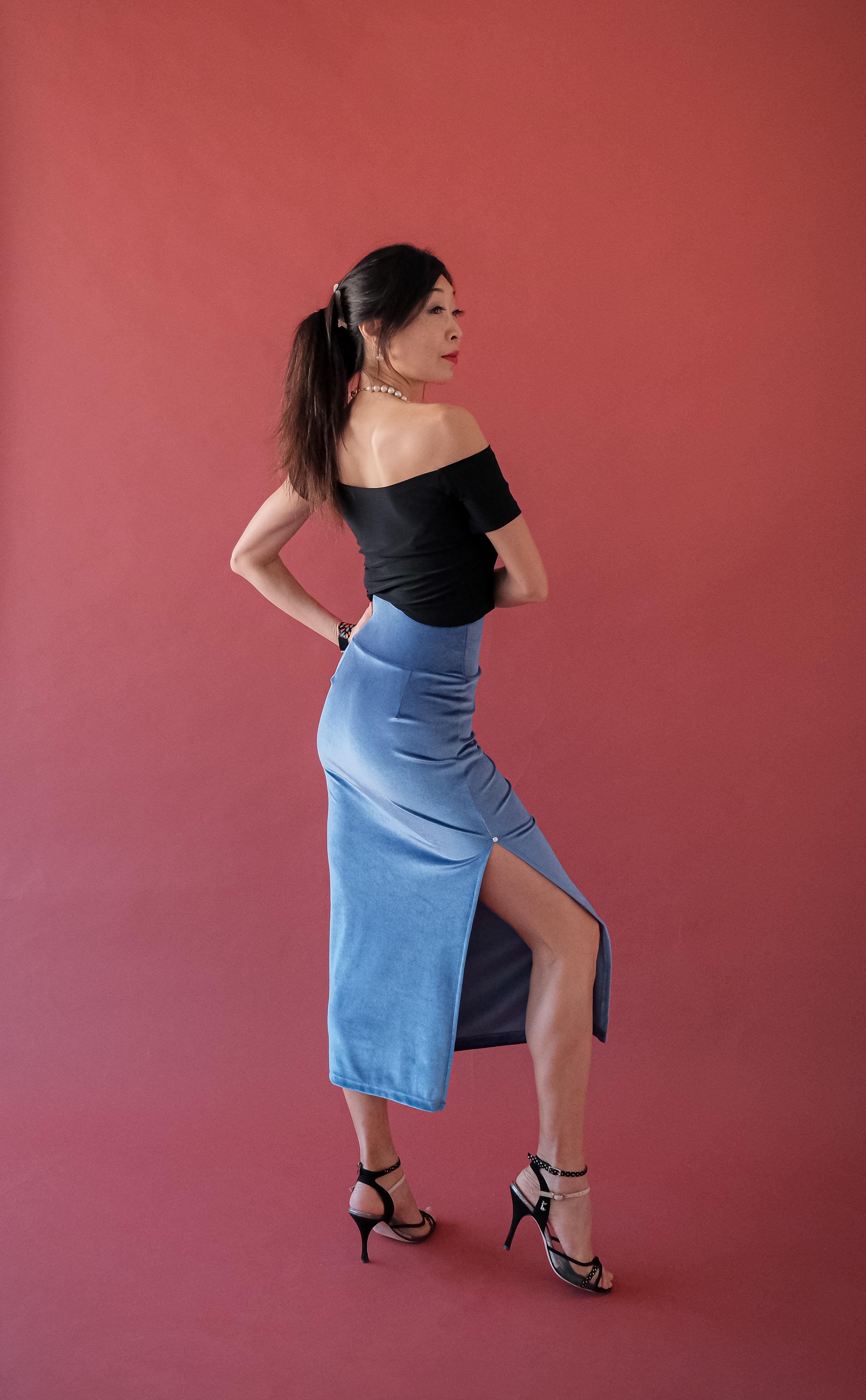 Black Open Sholuder Tango Top Diana