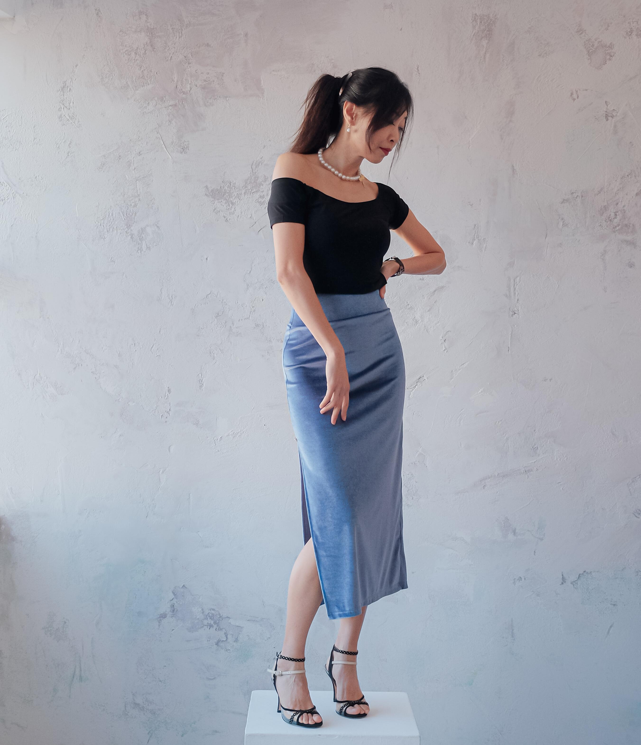 Black Open Sholuder Tango Top Diana