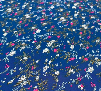 Blue white Pinky Red Printed Cotton Lycra - Ks