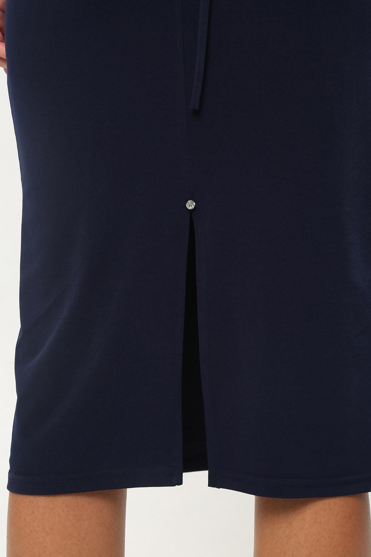 Dark Blue Cotton Lycra Tango Dress Beatrix