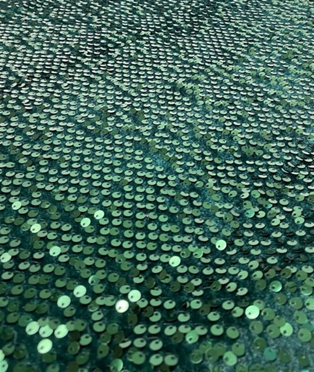 Green Lycra Sequin on velvet