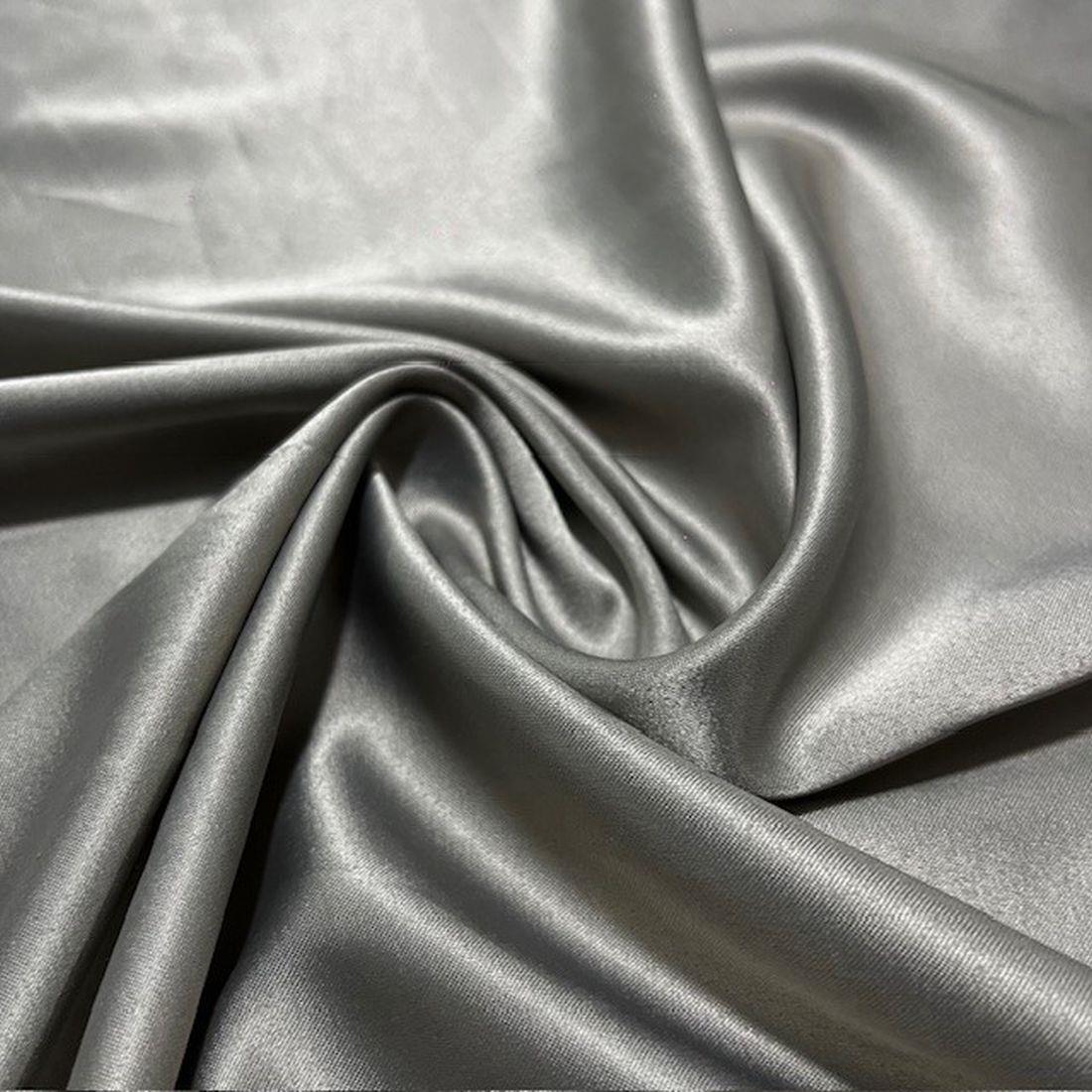 Grey Lycra Silk Satin Kz