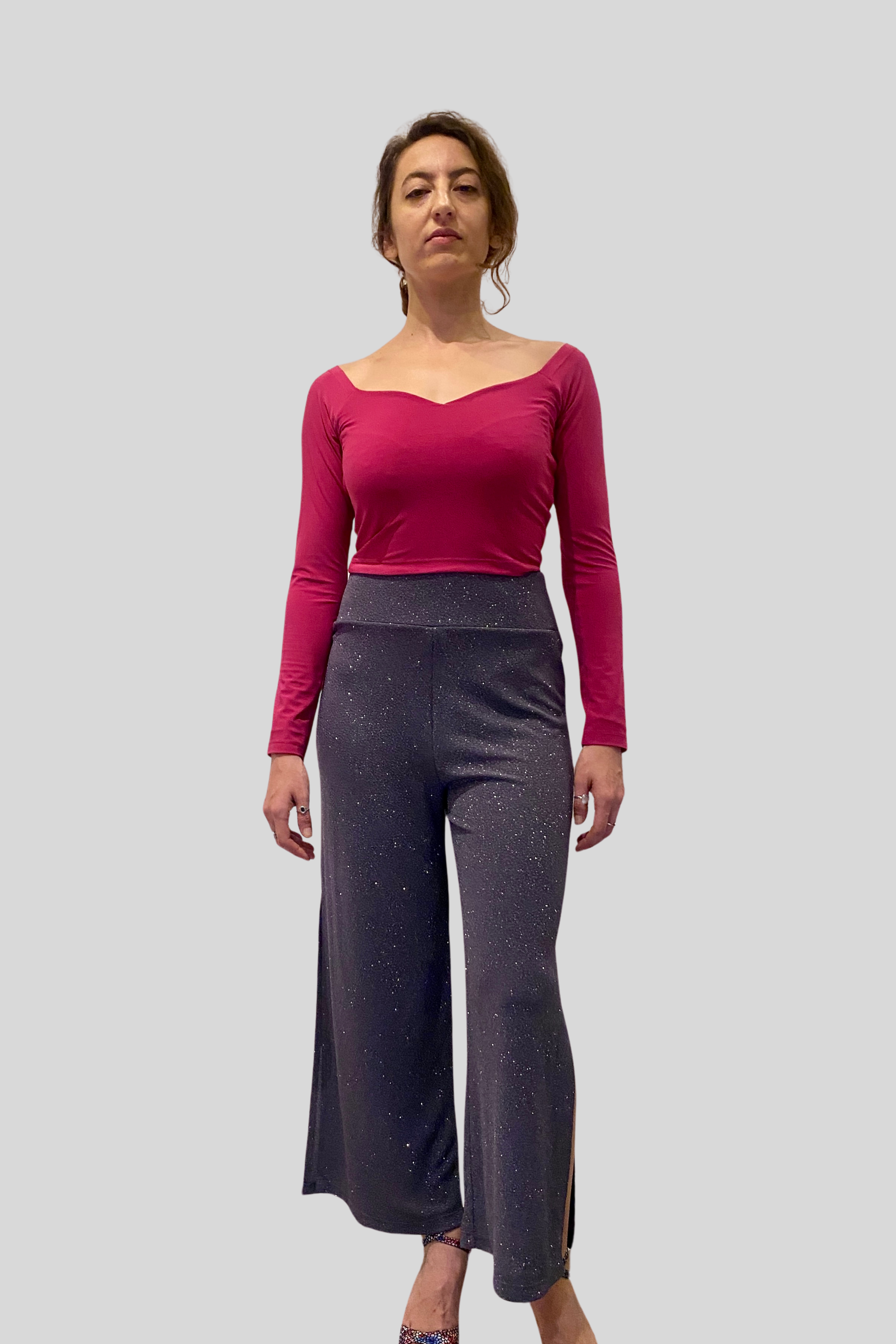 Grey Shiny Tango Pant