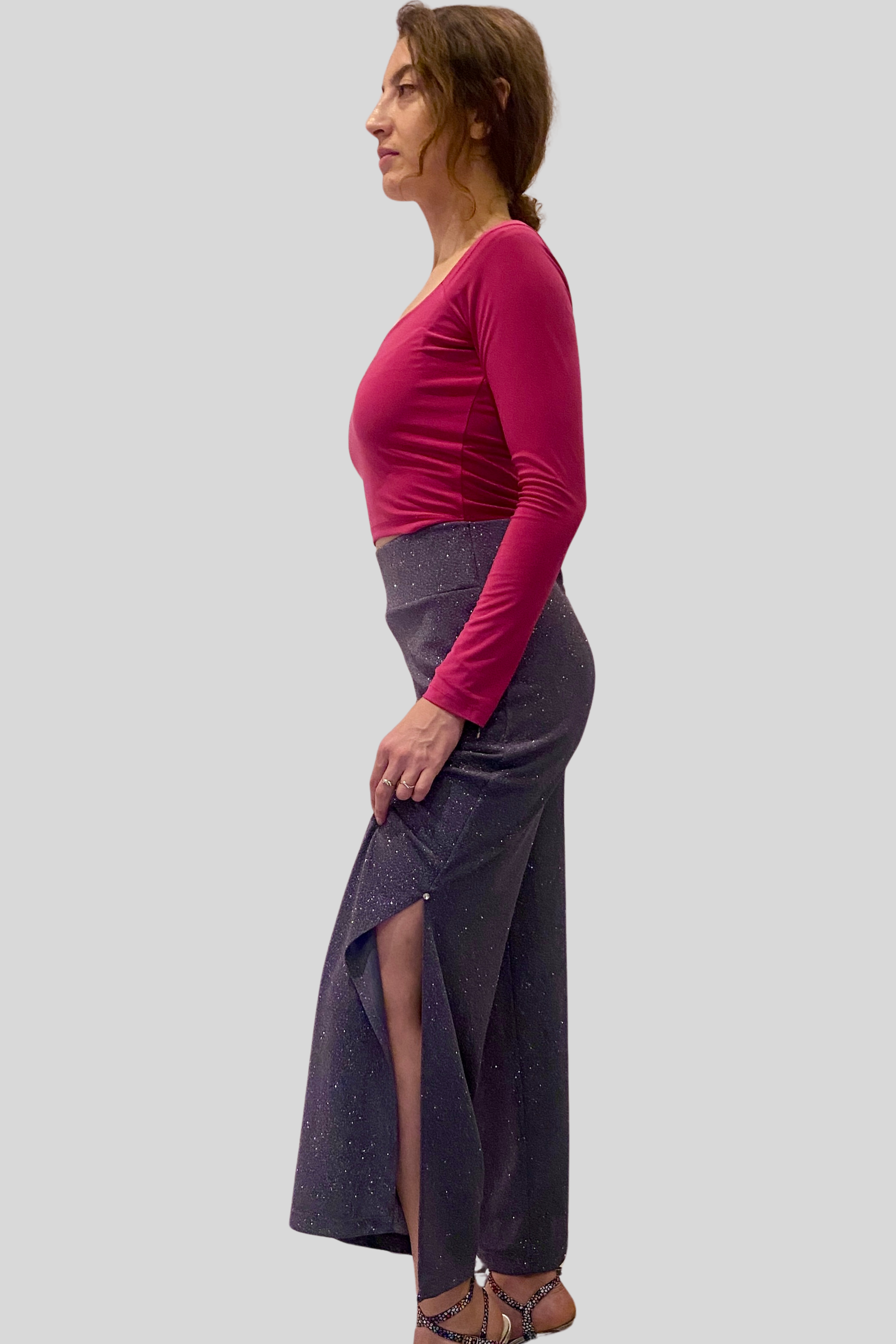 Grey Shiny Tango Pant