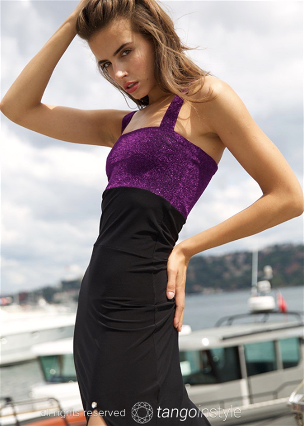 Kalın Askılı Elbise 