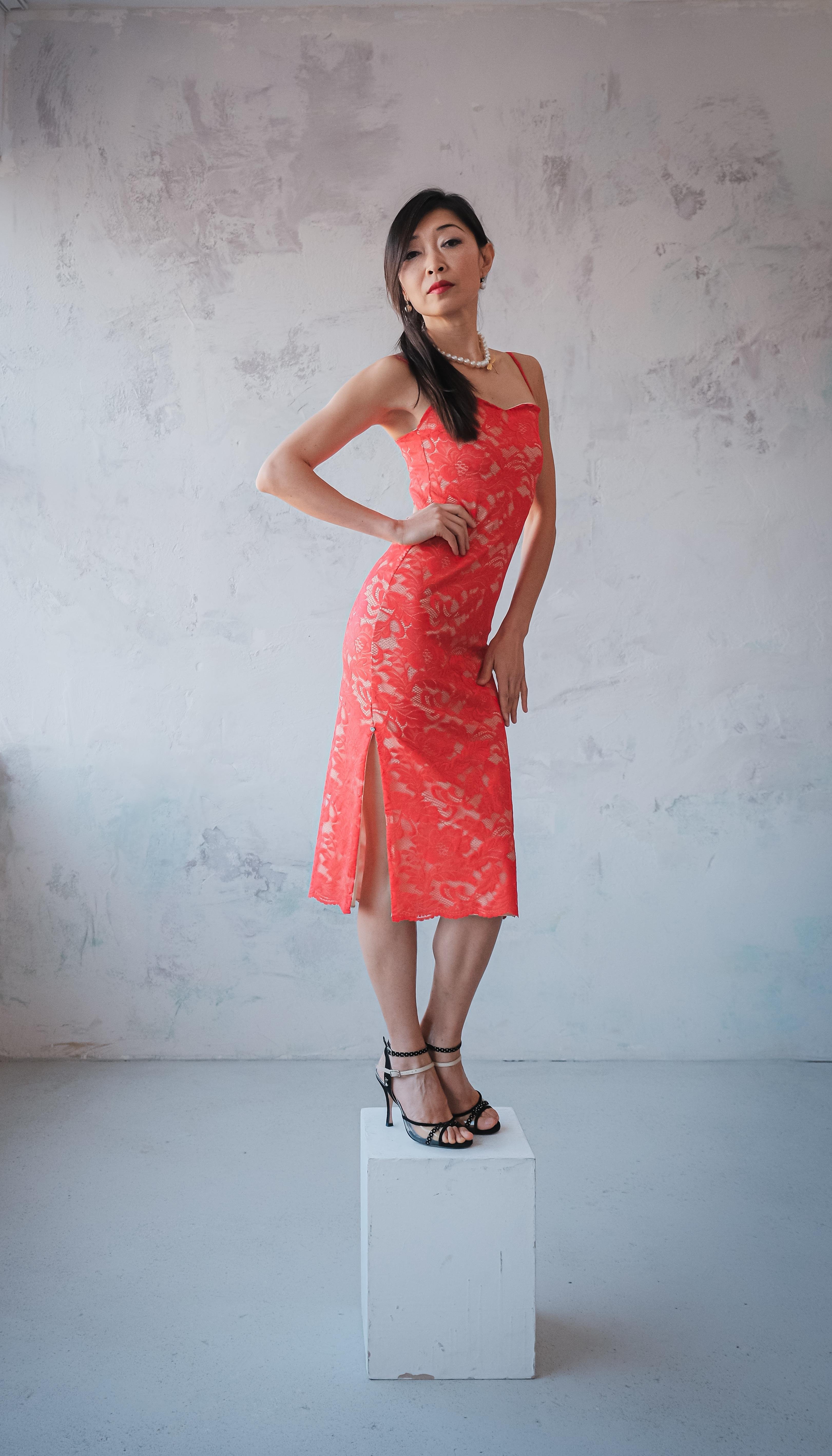 chinese dress ladies Lace Tango Dress