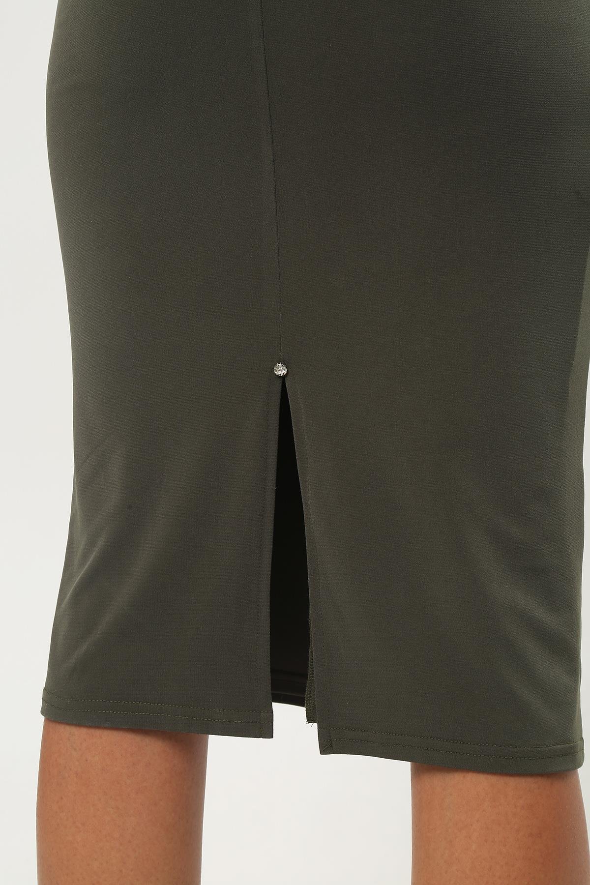 Olive Green Cotton Lycra Tango Dress Beatrix