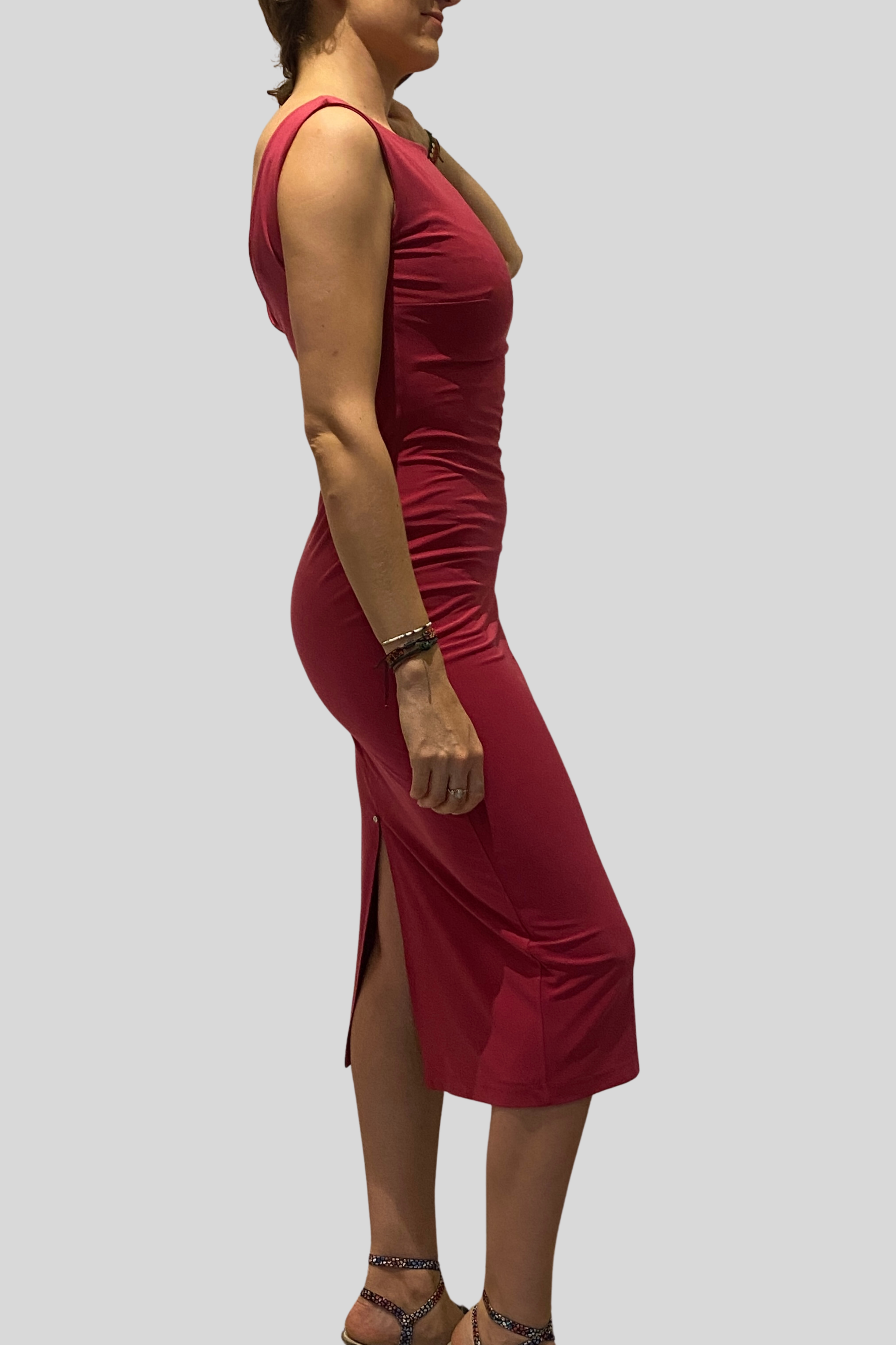 Pink Cotton Lycra Tango Dress No 3