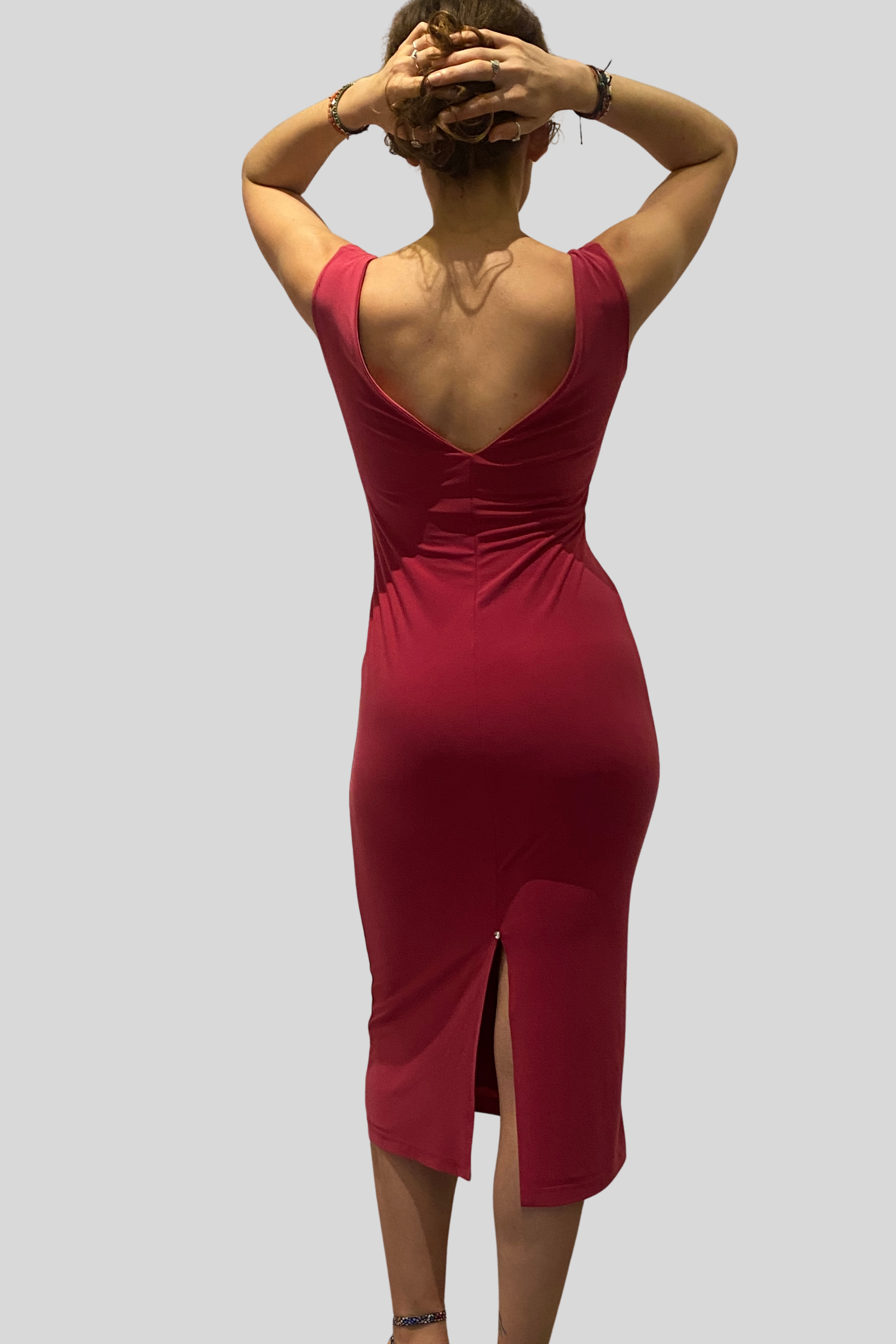 Pink Cotton Lycra Tango Dress No 3