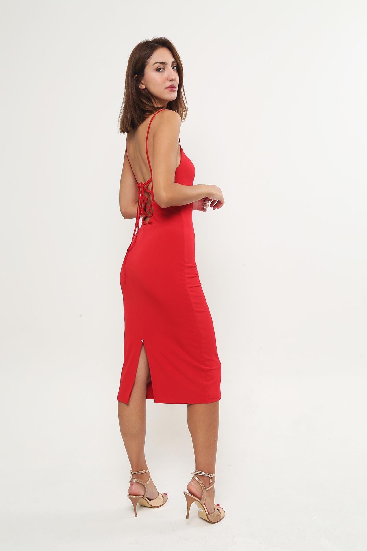 Red Cotton Lycra Tango Dress Beatrix