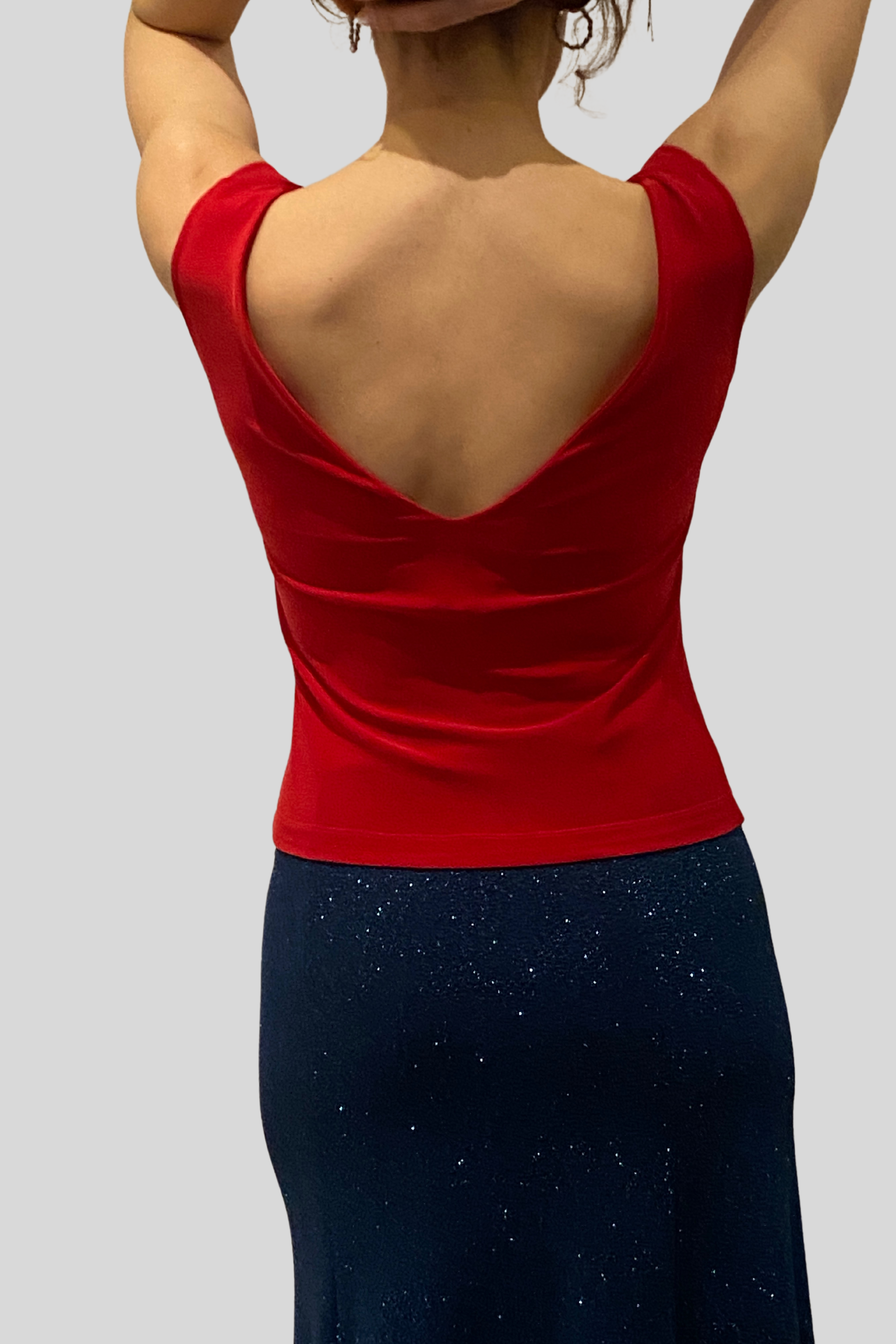 Red Cotton Lycra Tango Top  No3