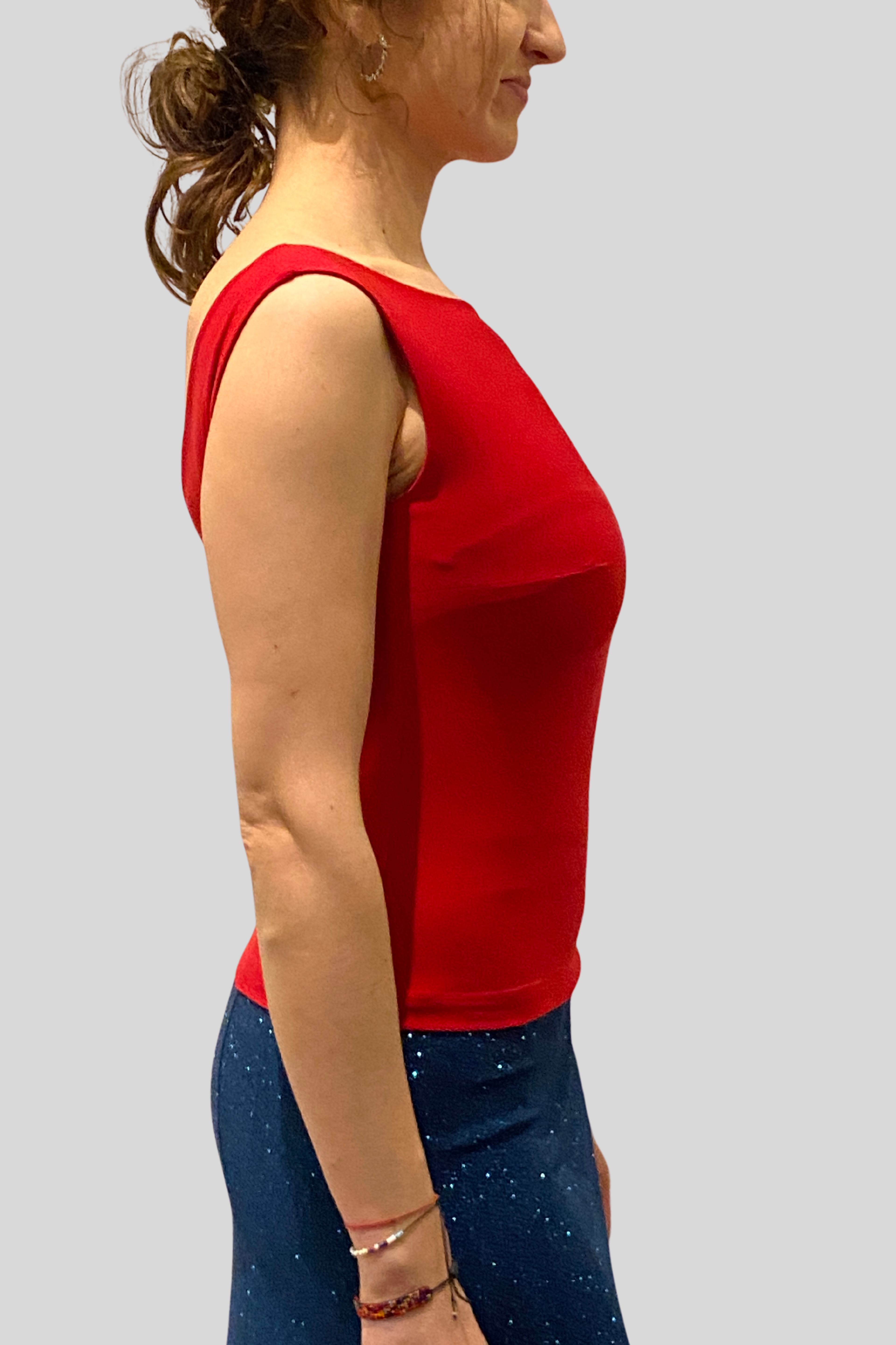 Red Cotton Lycra Tango Top  No3