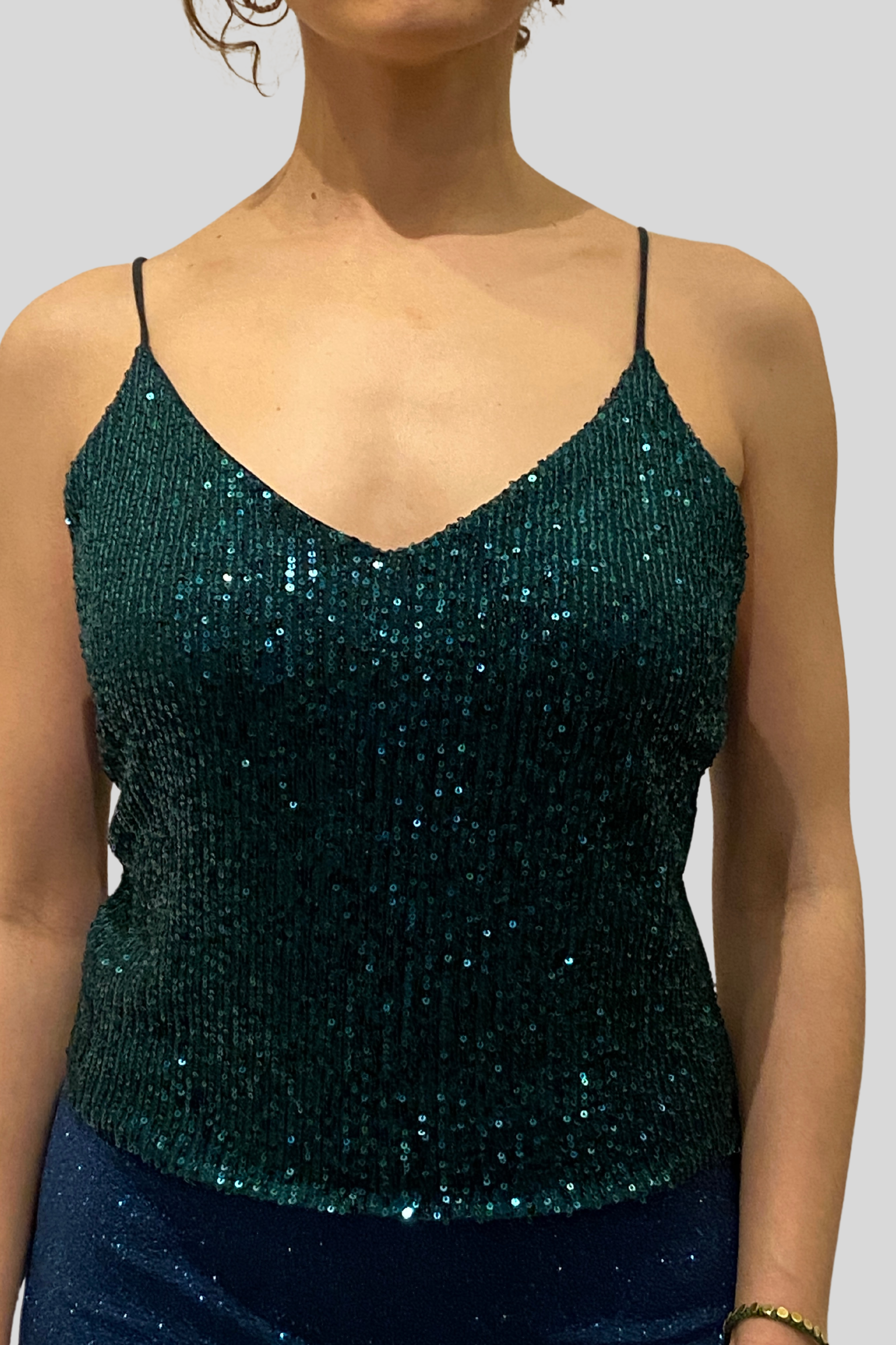 Sequin Tango Top  Brandy