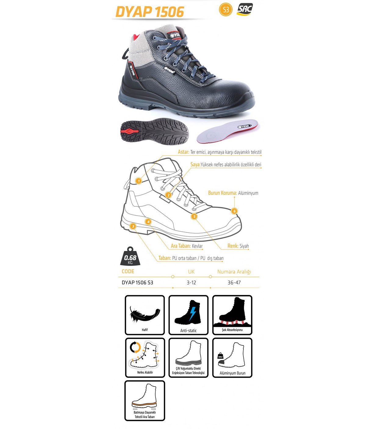 DYAP 1506 S3 -SİYAH
