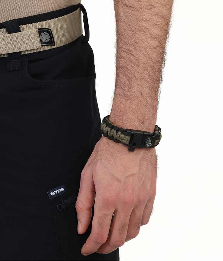 YDS FUNCTIONAL PARACORD/BİLEKLİK -HAKİ SİYAH